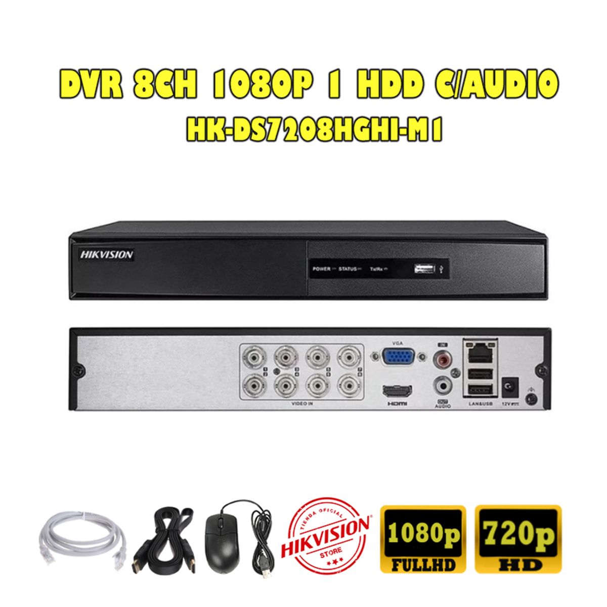 HIKVISION - kit 8 Cámaras Seguridad HD Hikvision 1tb