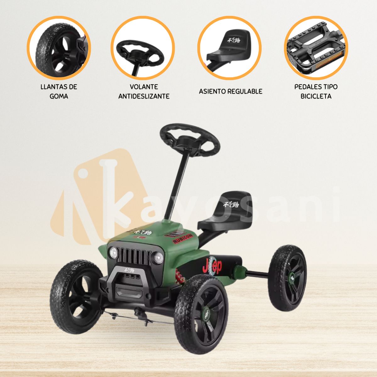 CUZKA - Carro a Pedal GO KART »PATRIOT» Green