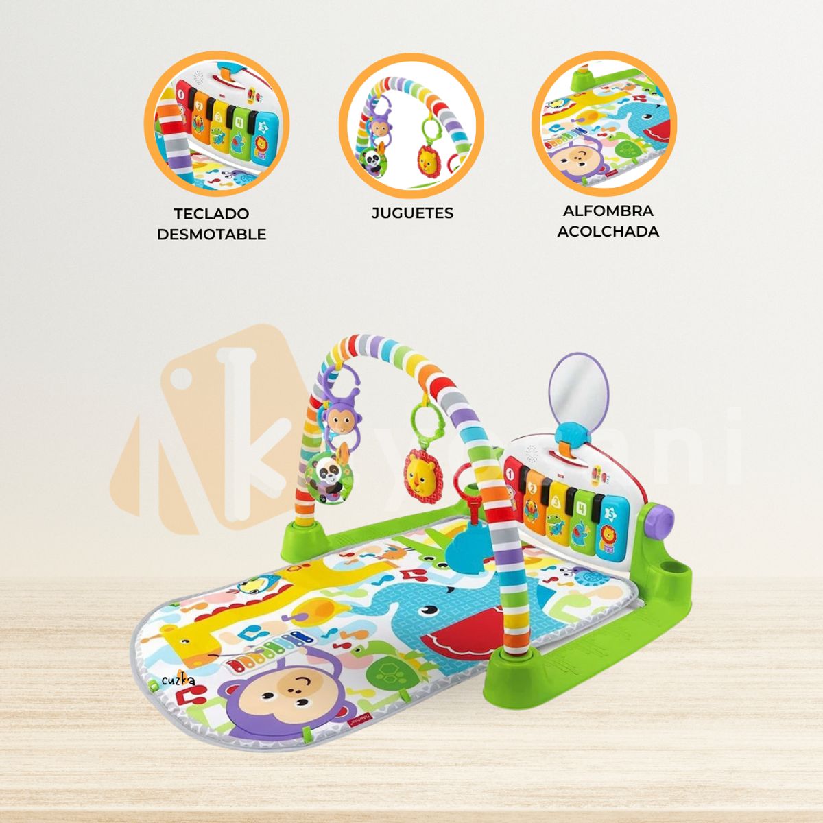 CUZKA - Gimnasio para Bebés 4 EN 1 «TUNES DE LUJO» Blue