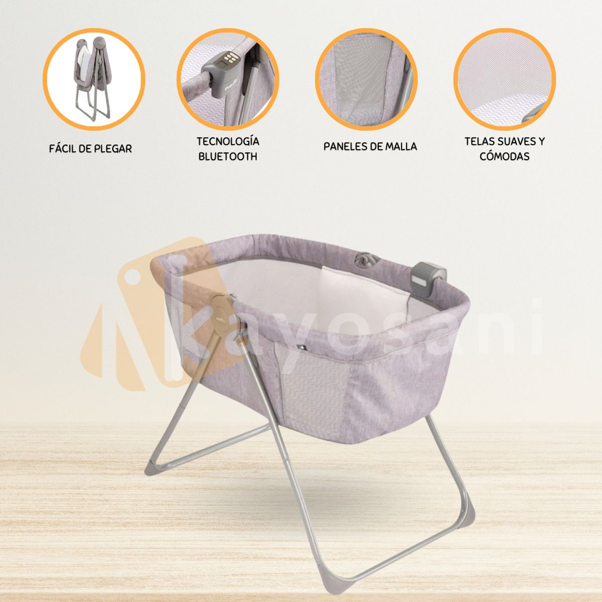 EVENFLO - Cuna Portatil »BASSINET CHEVRON» Melange