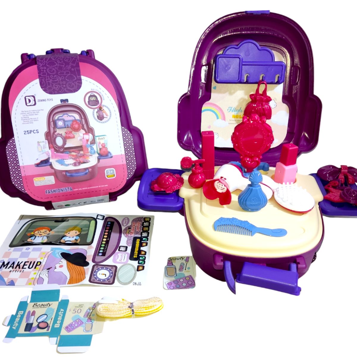 GENERICO - Mochila 2 en 1 - Set belleza Fashionista