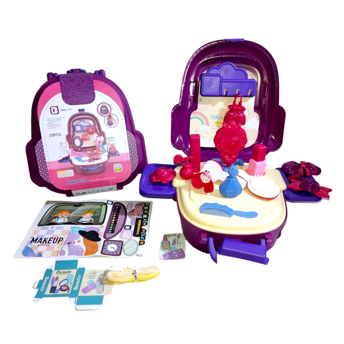 GENERICO - Mochila 2 en 1 - Set belleza Fashionista