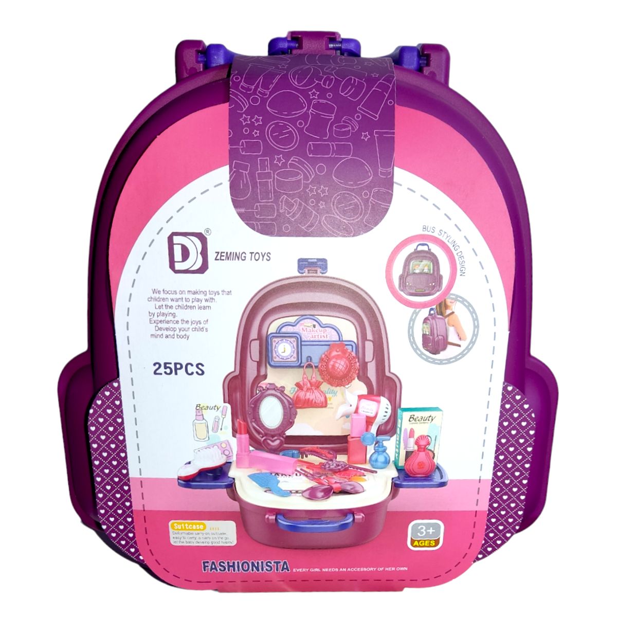 GENERICO - Mochila 2 en 1 - Set belleza Fashionista