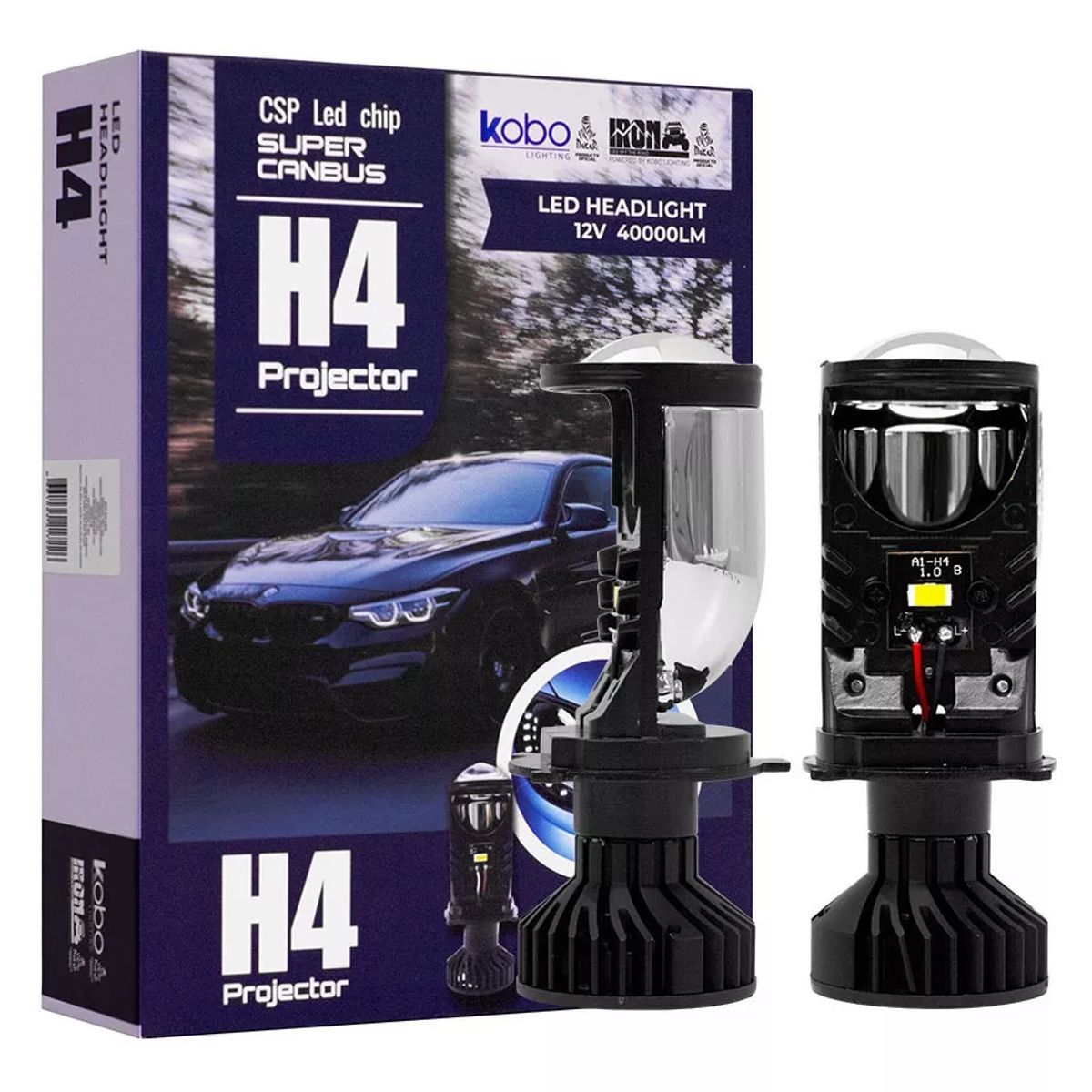 KOBO - Kit Foco Led Canbus Csp Lupa H4 Proyector Premium Alta Baja
