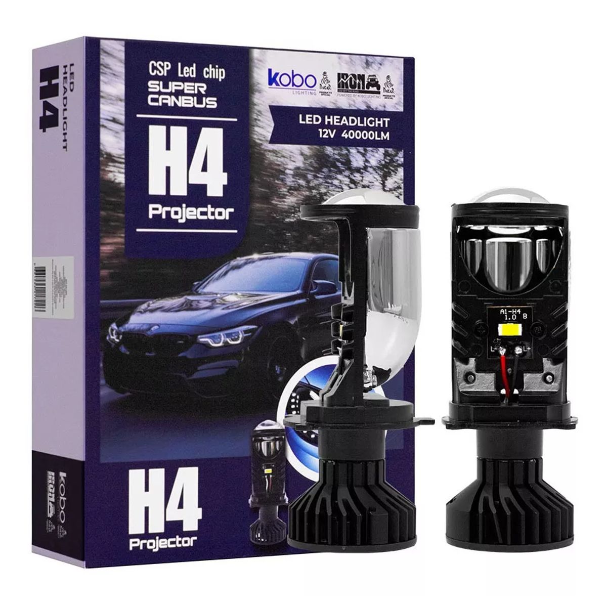 KOBO - Kit Foco Led Canbus Csp Lupa H4 Proyector Premium Alta Baja