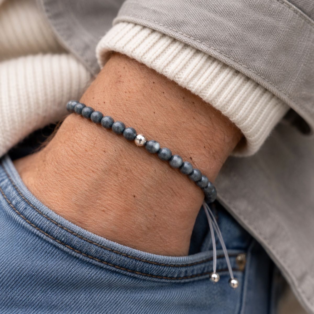 INTUERI - Pulsera Mell Jaspe Gris