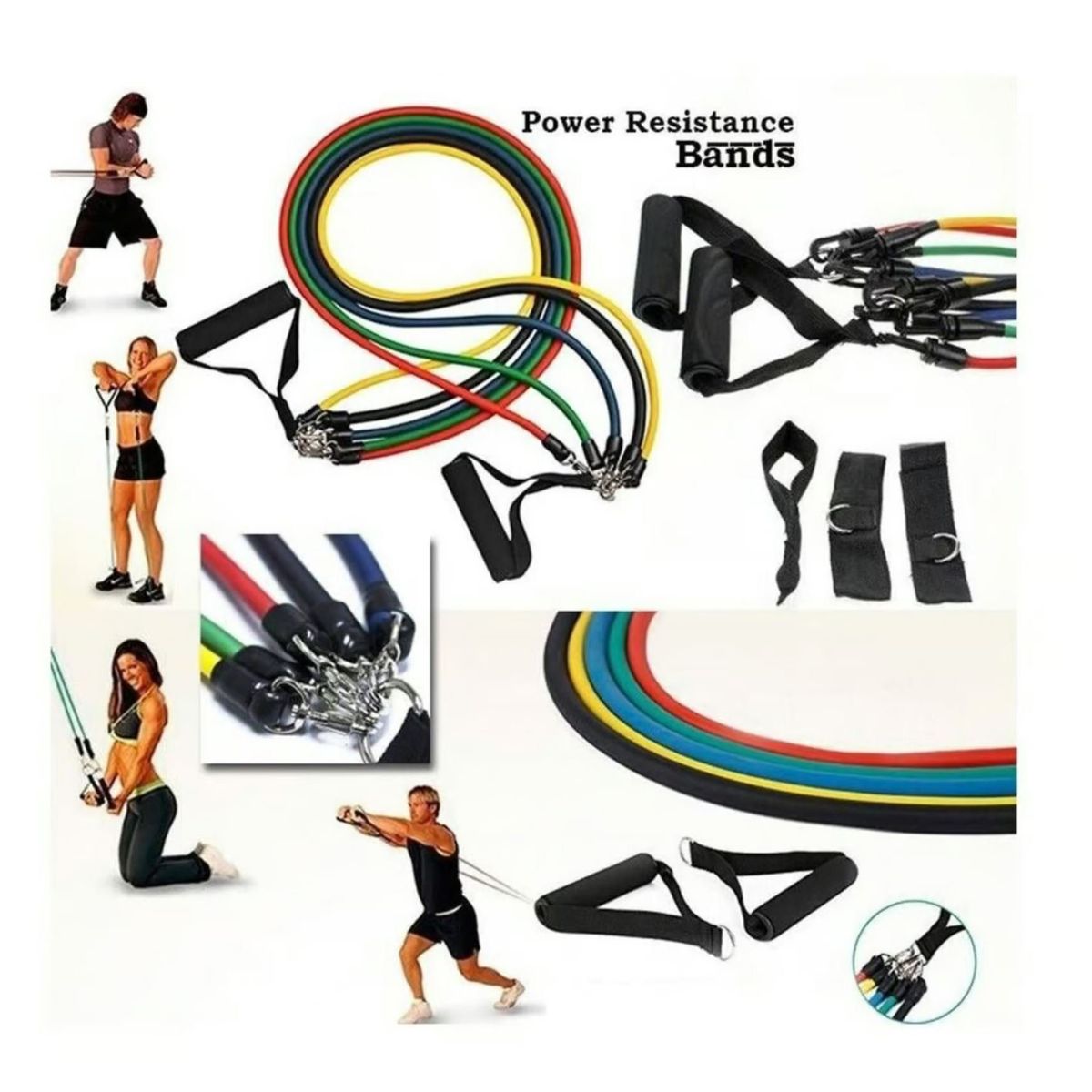 GENERICO - Set Resistencia de 5 Ligas Bandas Fitness