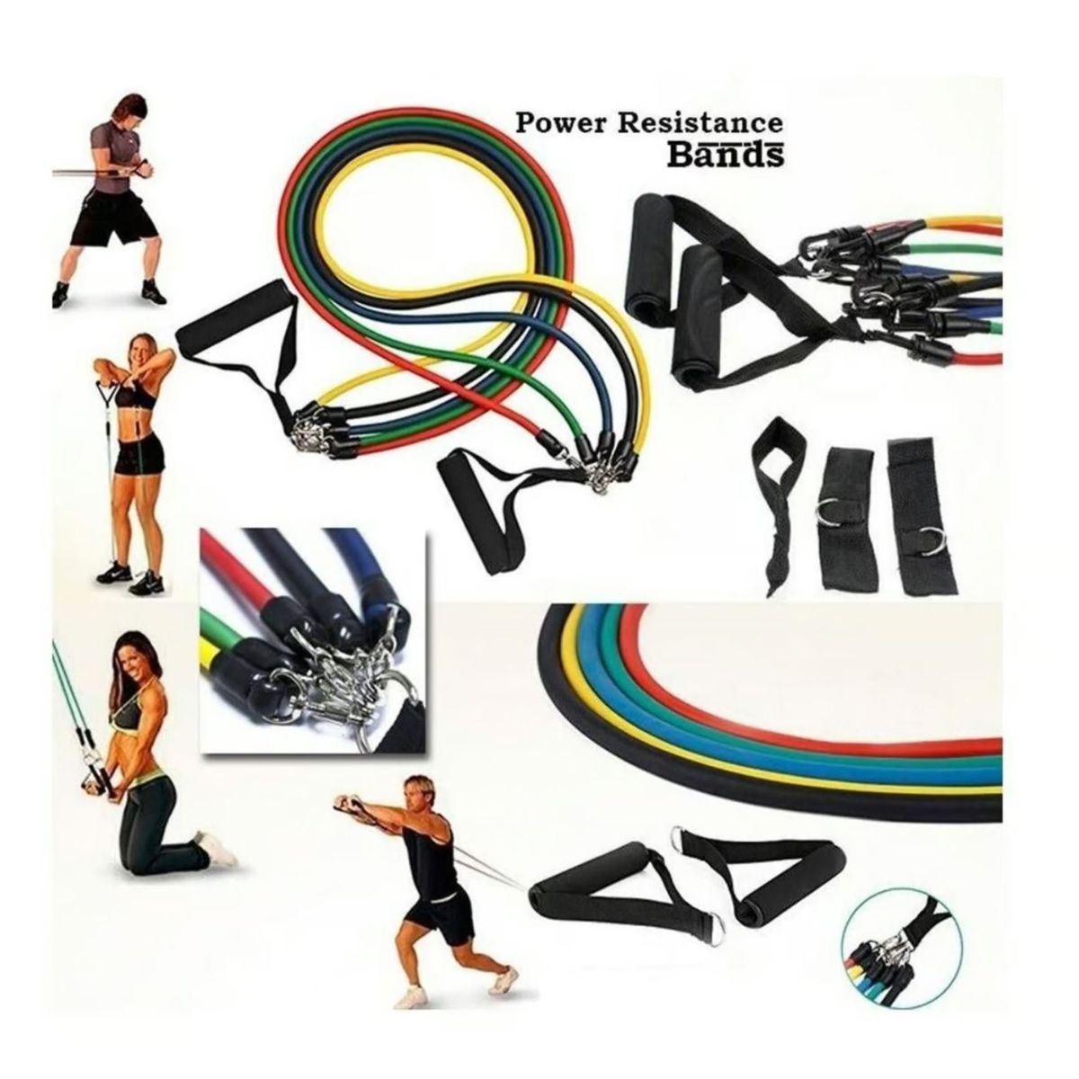 GENERICO - Set Resistencia de 5 Ligas Bandas Fitness