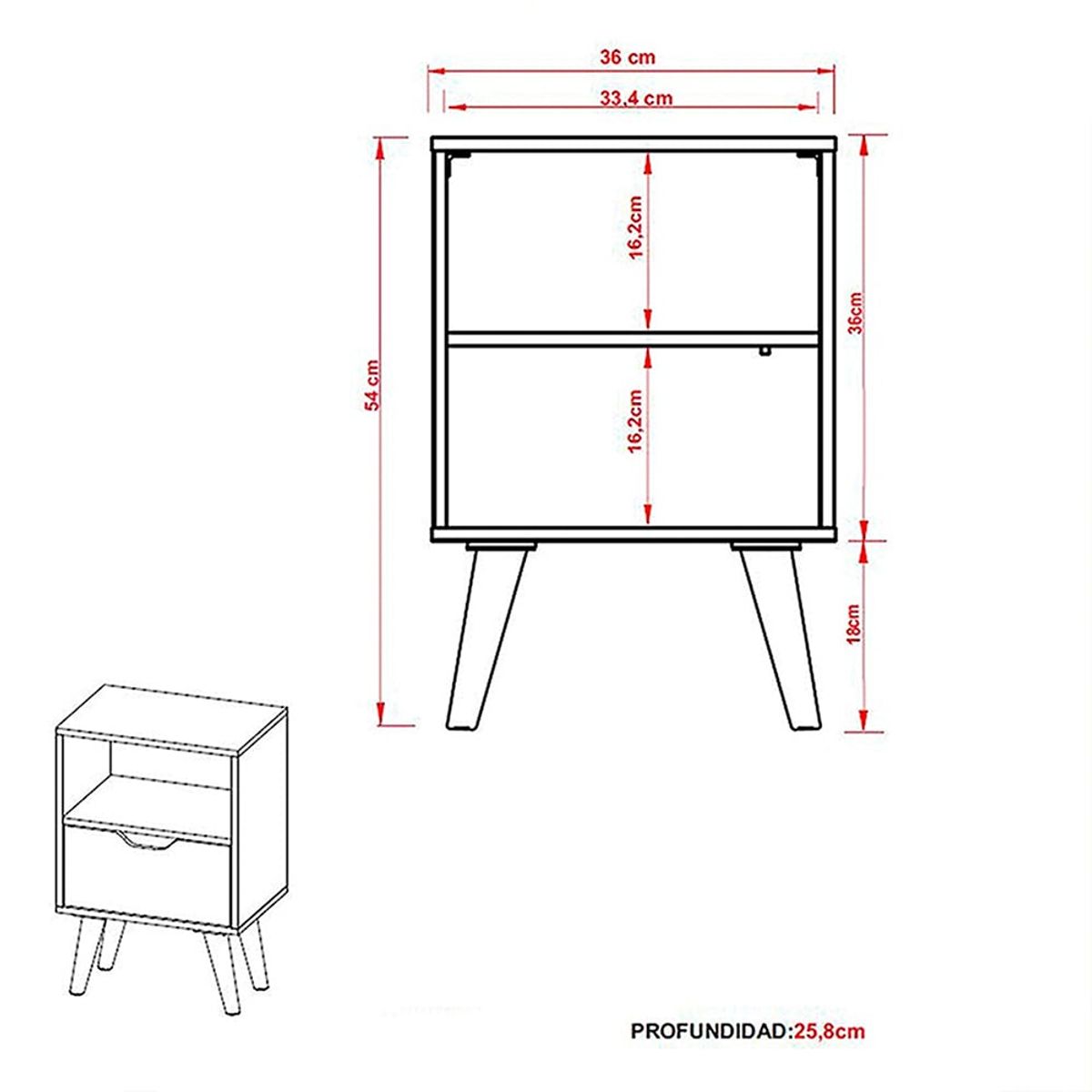 2020 HOME PERU - Velador con una puerta Essen - Almendra Blanco