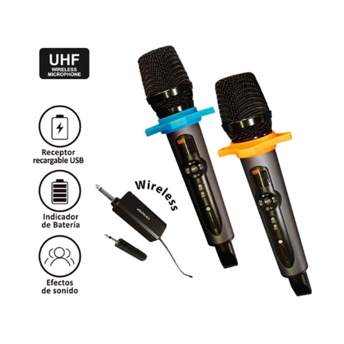 BATBLACK - Micrófono Inalámbrico UHF Dual BT-Q2M BATBLACK