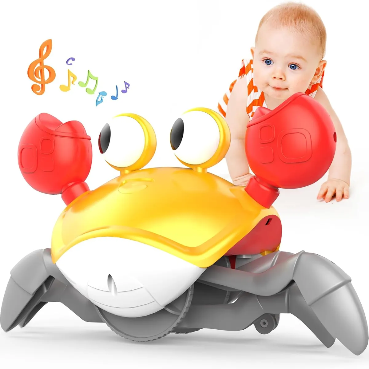 GENERICO - CANGREJO CAMINANTE JUGUETE SENSORIAL PARA BEBÉS - NARANJA