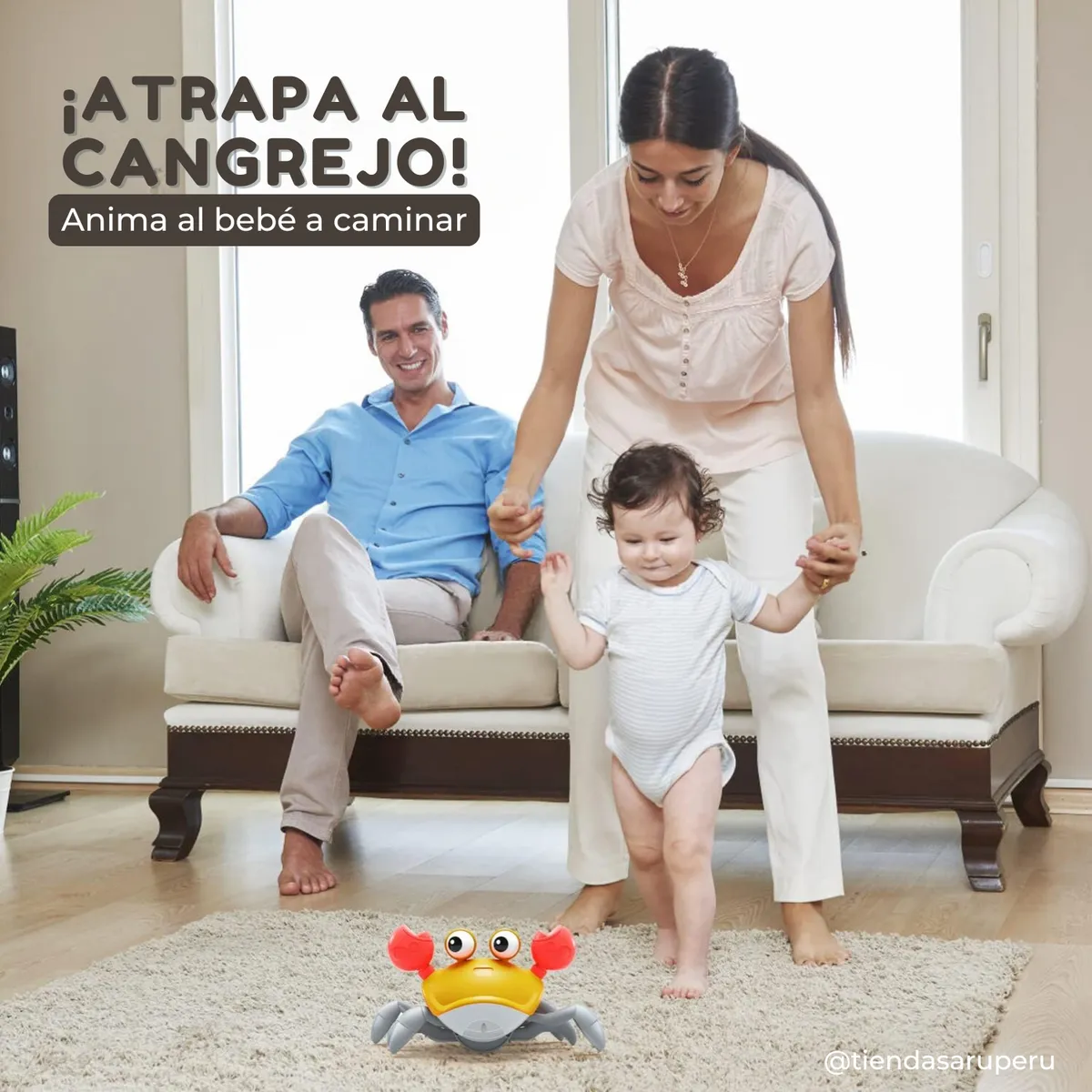 GENERICO - CANGREJO CAMINANTE JUGUETE SENSORIAL PARA BEBÉS - NARANJA