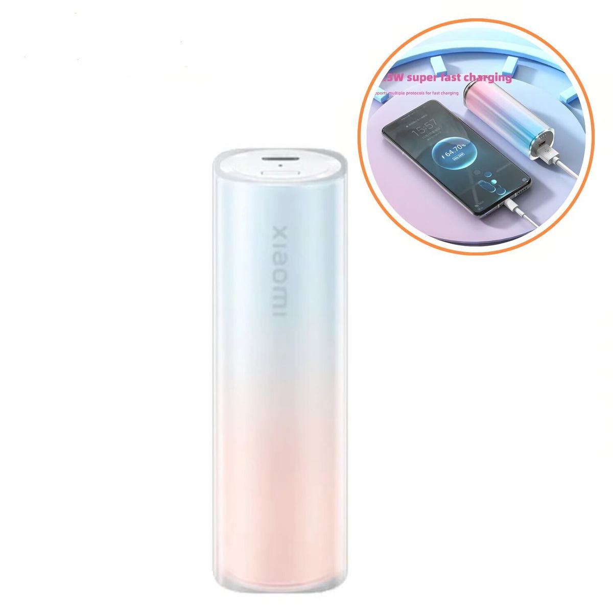 XIAOMI - Xiaomi Power bank 5000mAH tipo lapiz labial P07ZM
