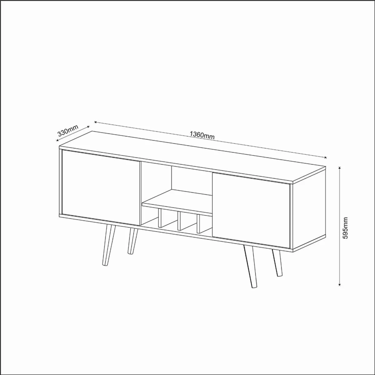 2020 HOME PERU - Mesa de TV 55 Pulgadas Portugal - Nogal