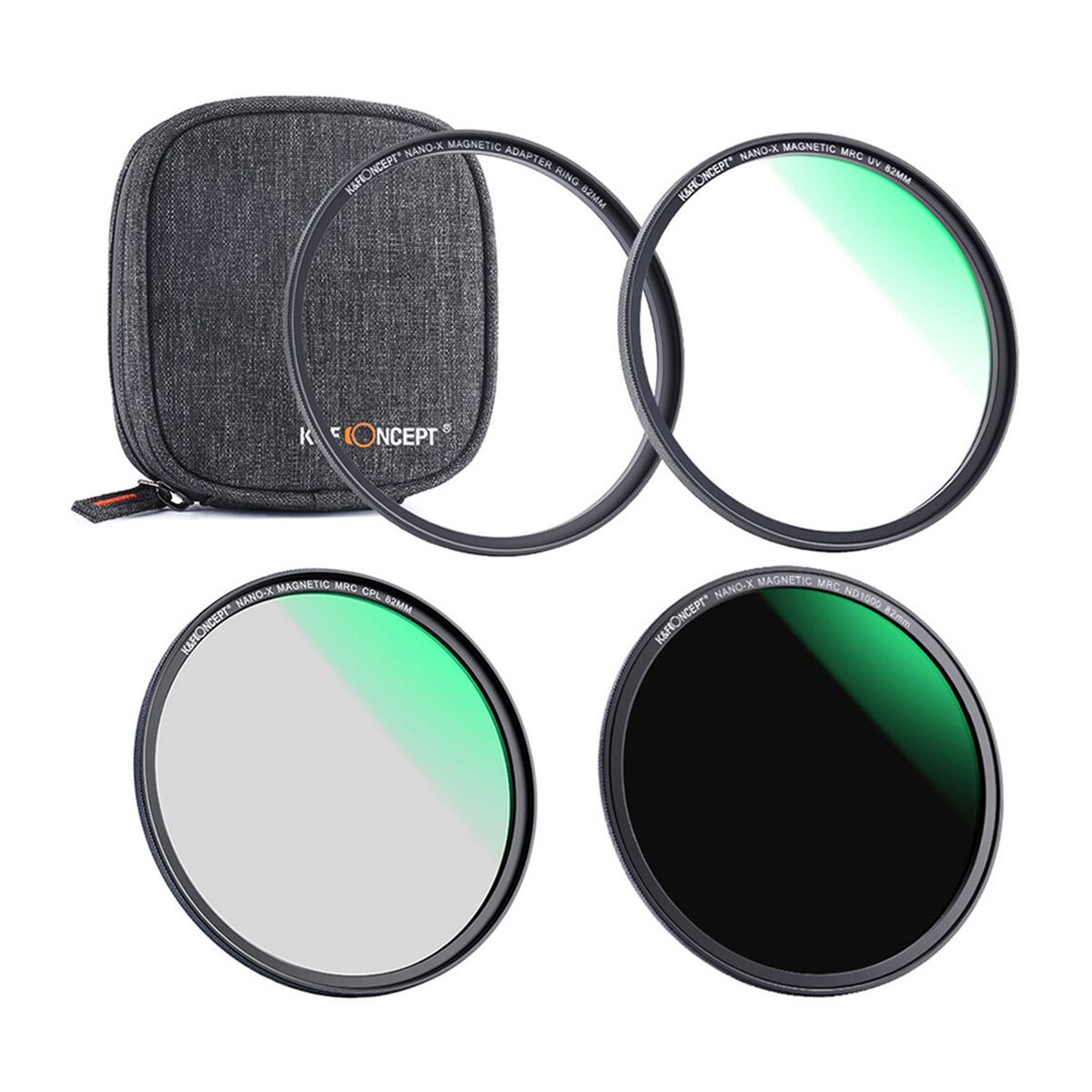 K&F CONCEPT - Kit filtros magnéticos 72mm UV polarizado ND1000 case - K&F Concept.