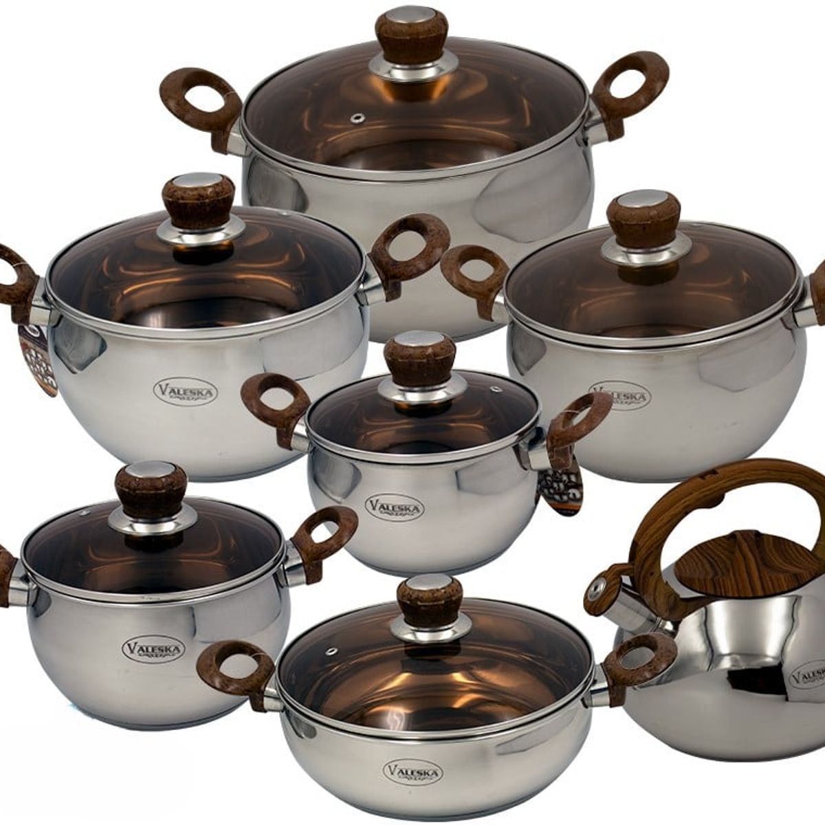 VALESKA - Set de Ollas Acero inoxidable 13pc VALESKA