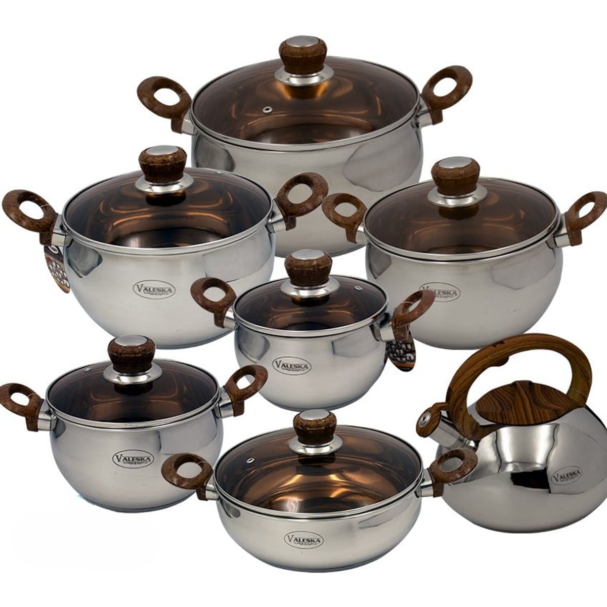 VALESKA - Set de Ollas Acero inoxidable 13pc VALESKA