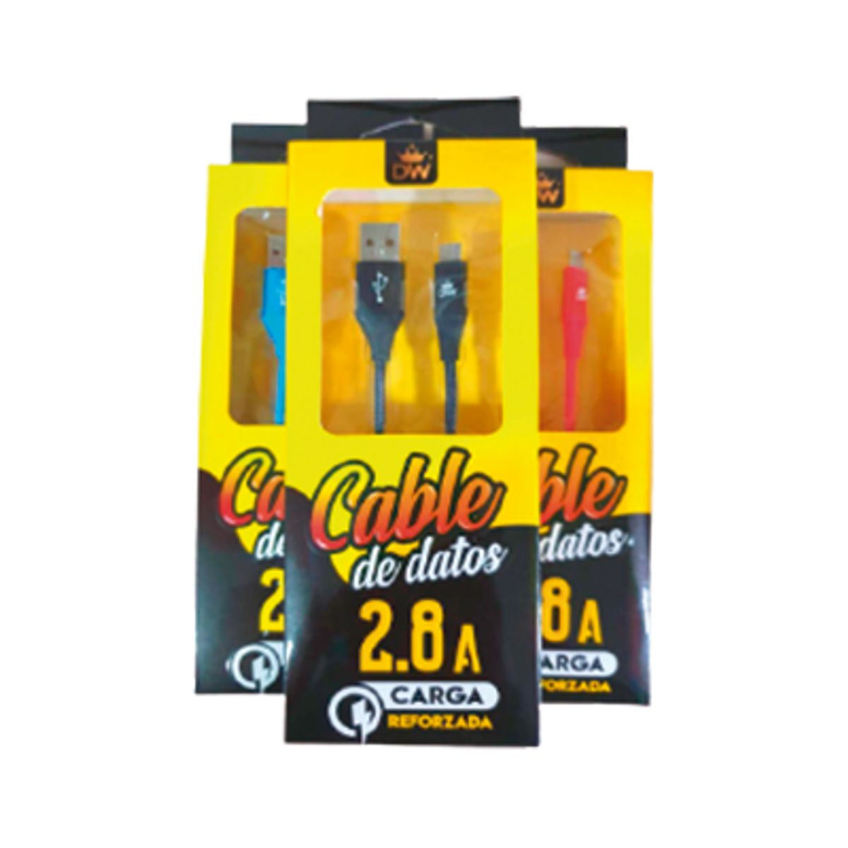 GENERICO - CABLE DE DATOS DE IPHONE DW COLOR NEGRO Y PLOMO