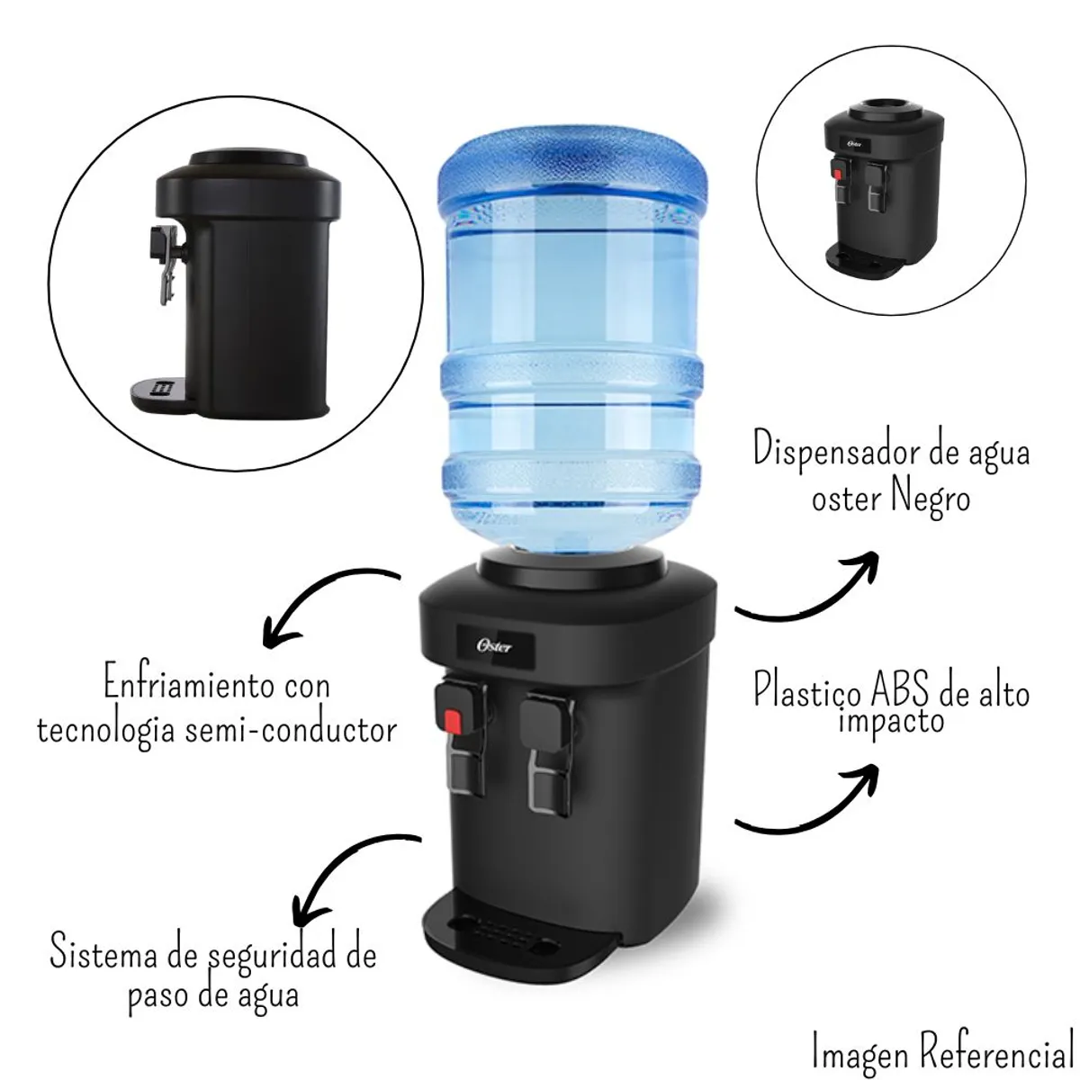 OSTER - Dispensador de Agua Oster de 20Lt -  Negro