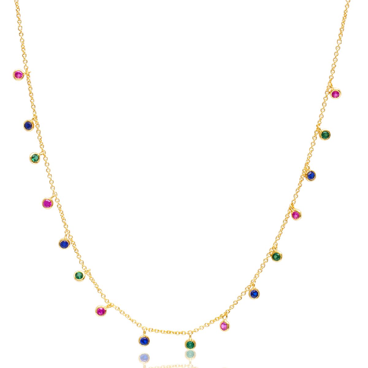 CRISLU - Collar con circonitas multicolor biseladas - C de CRISLU