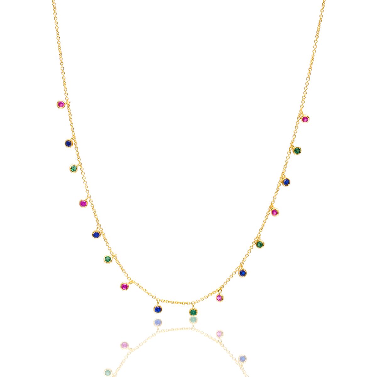 CRISLU - Collar con circonitas multicolor biseladas - C de CRISLU