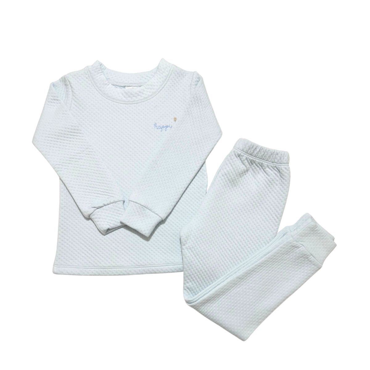 WAWA PIMA - PIJAMA NIÑO DOS PIEZAS JACQUARD CELESTE
