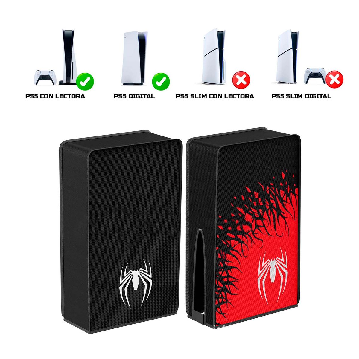 GENERICO - Funda Protector Antipolvo Modelo Spiderman Compatible Ps5