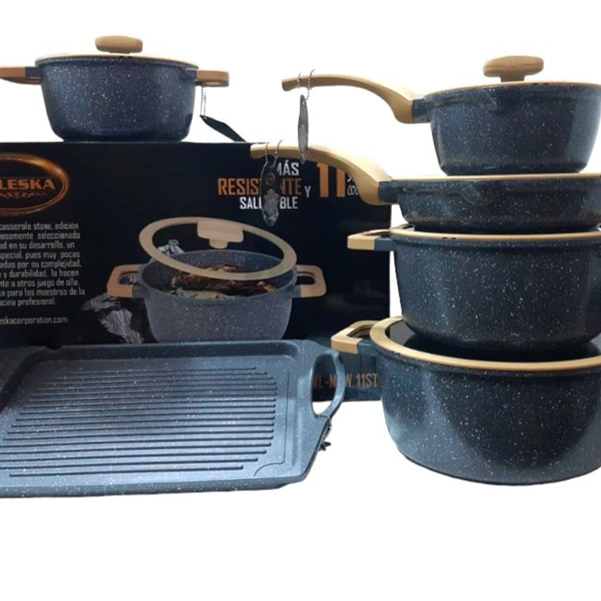 VALESKA - Set de Ollas VALESKA Roca Volcánica 11 Pc