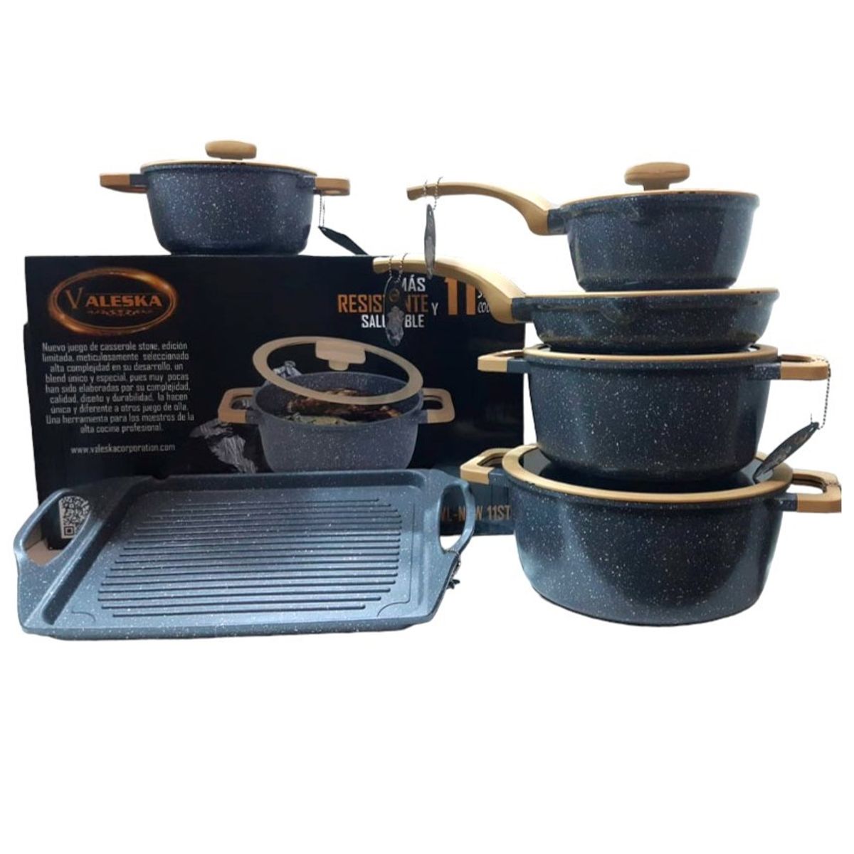 VALESKA - Set de Ollas VALESKA Roca Volcánica 11 Pc