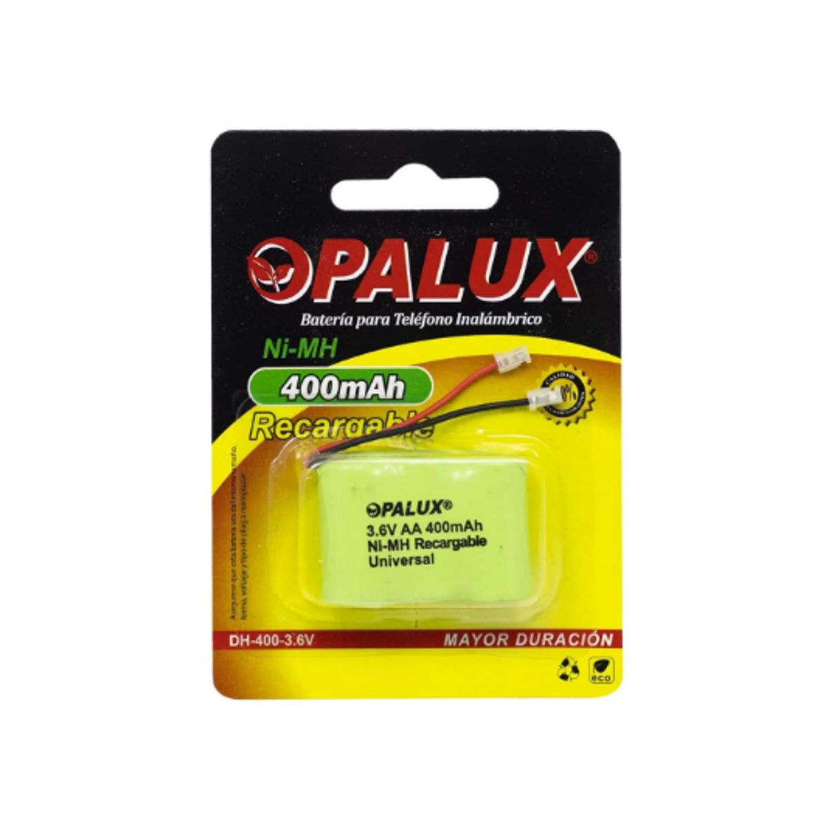 OPALUX - Batería Recargable AA NI-MH para Teléfono Inalámbrico 400mAH 36V