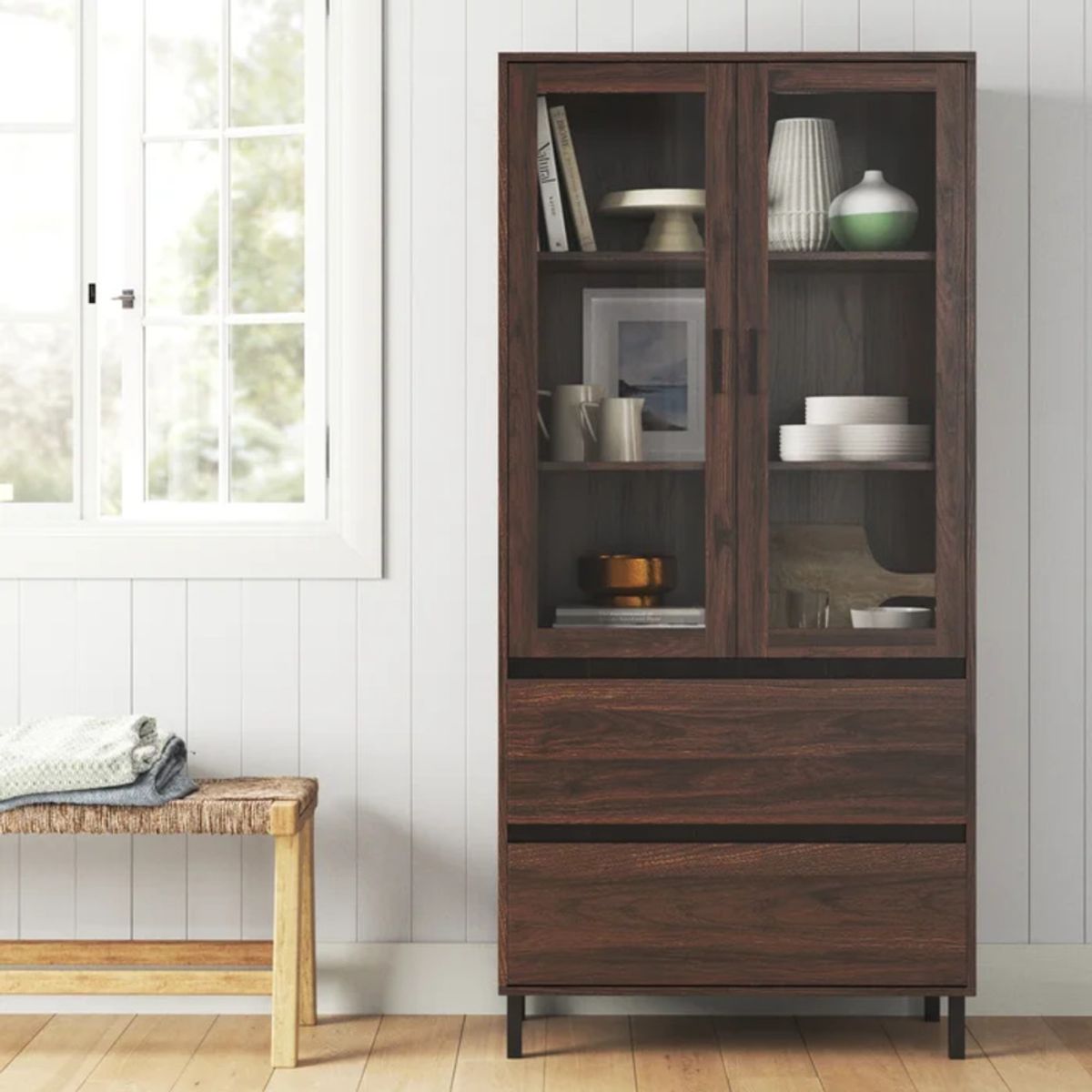 TU MESITA - Vitrina Rústica Jimi color Marrón TU MESITA