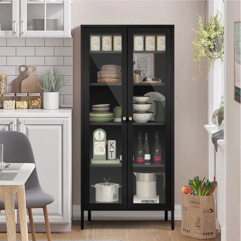 TU MESITA - Vitrina Clásica Multiusos Joan color Negro TU MESITA 2 puertas