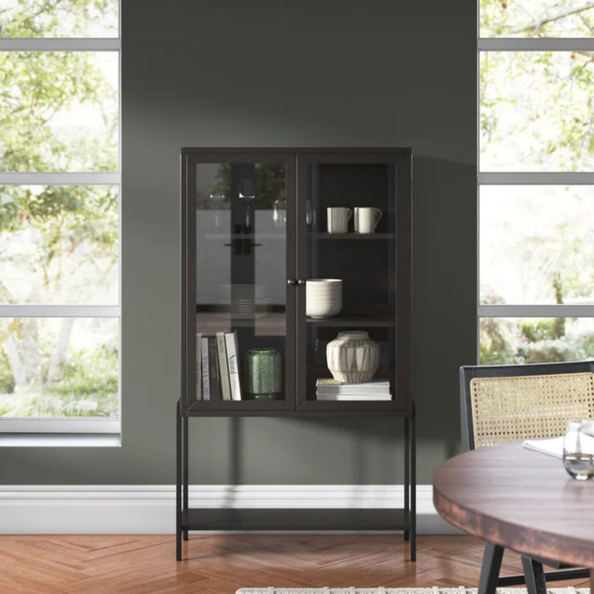 TU MESITA - Vitrina Industrial Jones color Negro 2 puertas TU MESITA