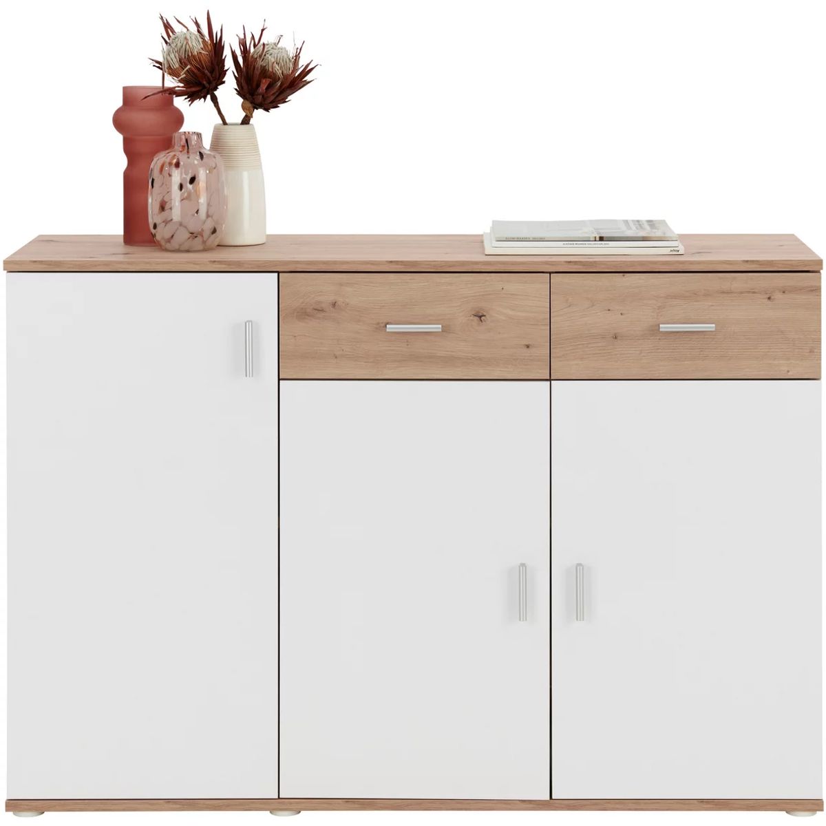 TU MESITA - Recibidor Aparador Dante color BlancoDuna 2 cajones 3 puertas TU MESITA