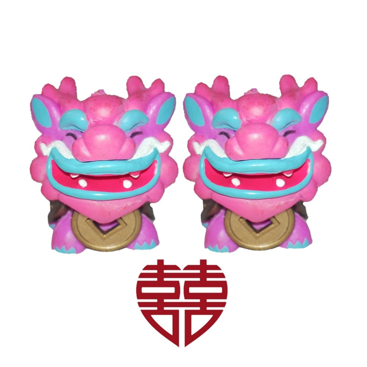 GENERICO - Llaveros de Pareja Abundancia Dragon Genbu 2pza Family Mart