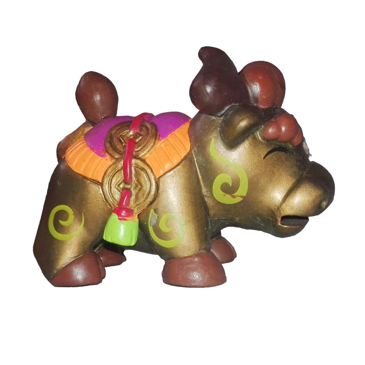 GENERICO - Llavero Amuleto Abundancia Buey Niu Moneda Qin 5cm Family Mart