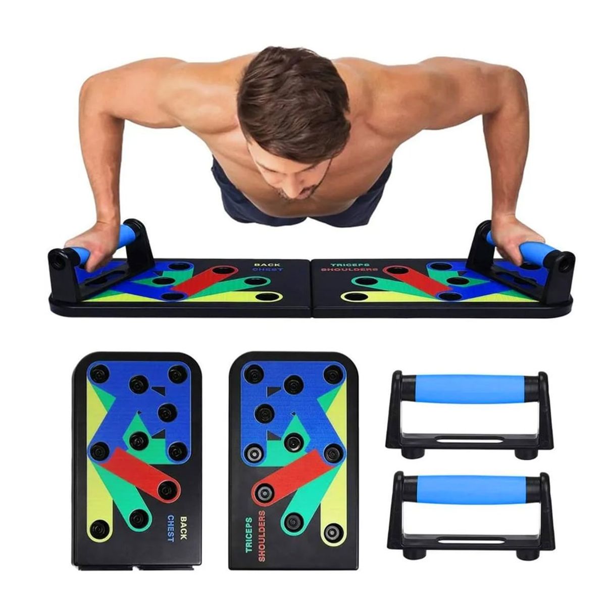 HOLGU - Barra Dominadas 15 en 1 + Tablero Push Up + GUANTES