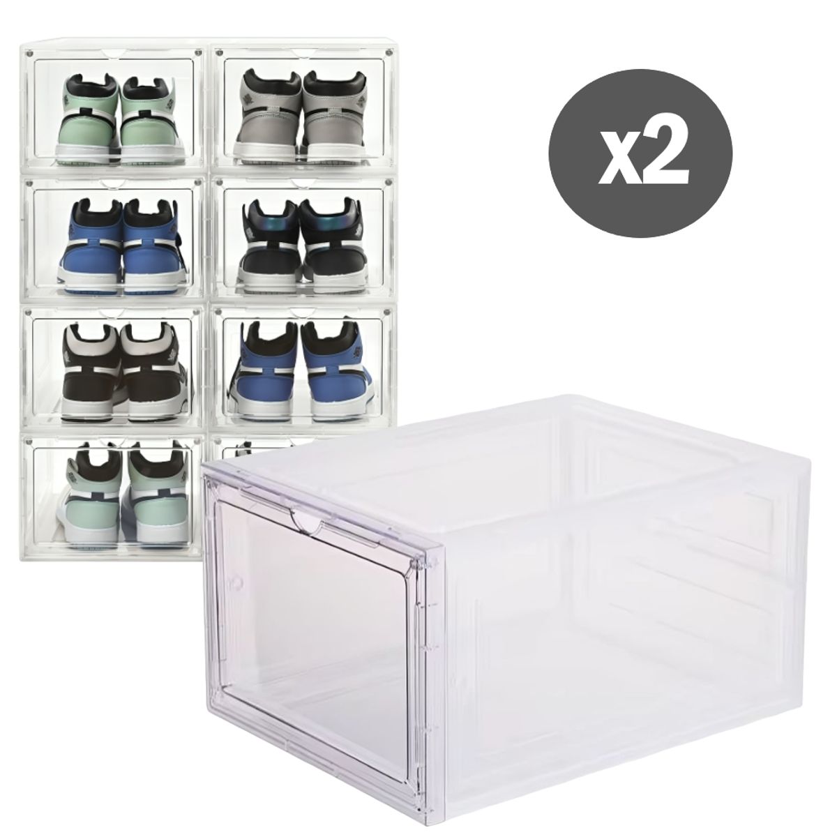 GENERICO - Kit 2 cajas de zapato transparente - Cod 2230