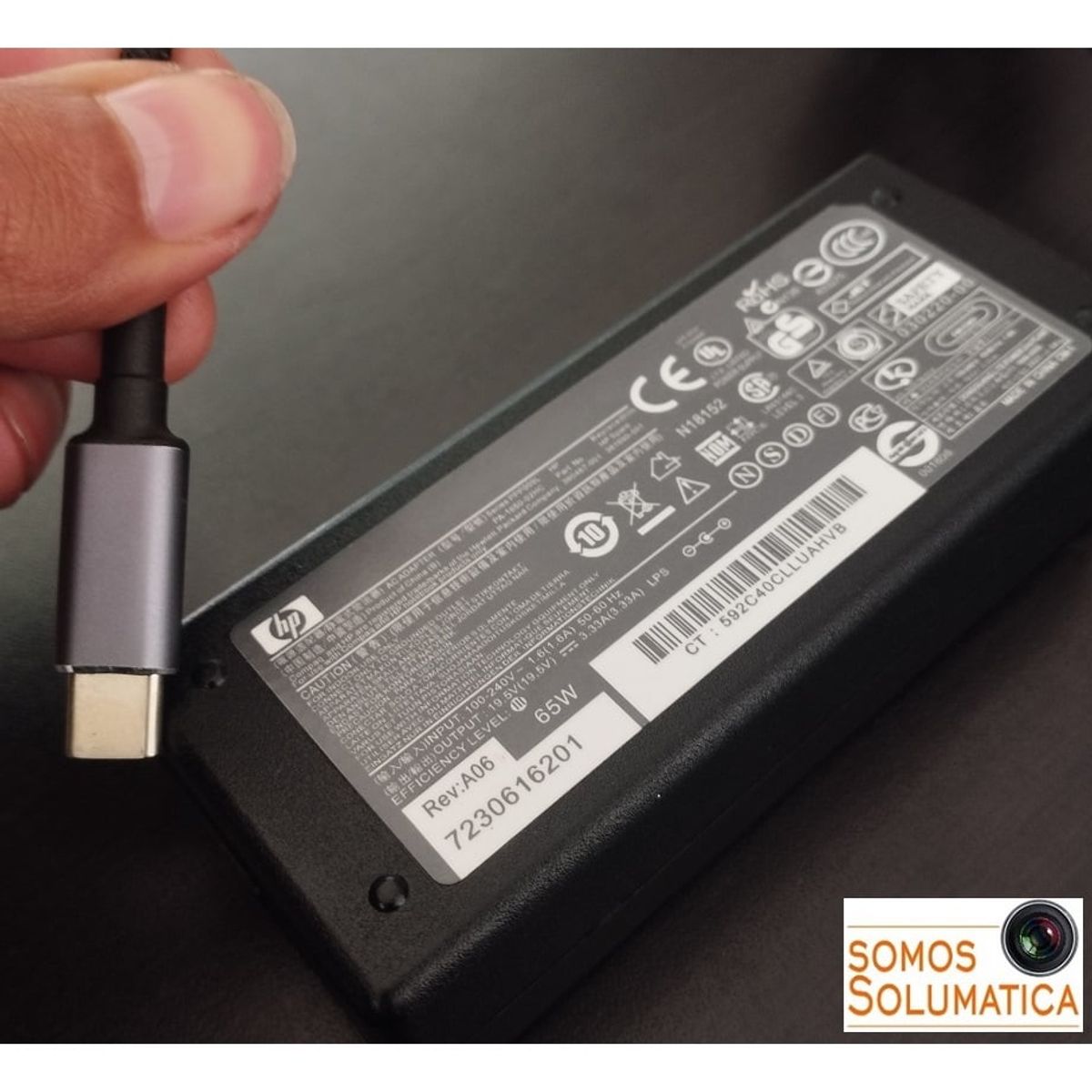 HP - Cargador Para Laptop Tipo C - 2en1 Con Adaptador - 19V 65w