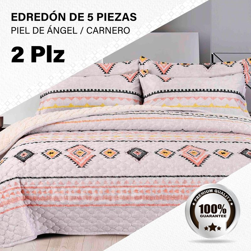 GENERICO - Edredón de Invierno 2 Plazas: 5 Piezas Premium, Confort Superior