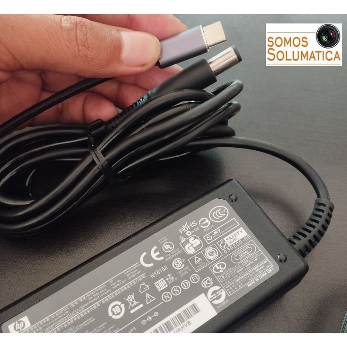 HP - Cargador Para Laptop Tipo C - 2en1 Con Adaptador - 65w