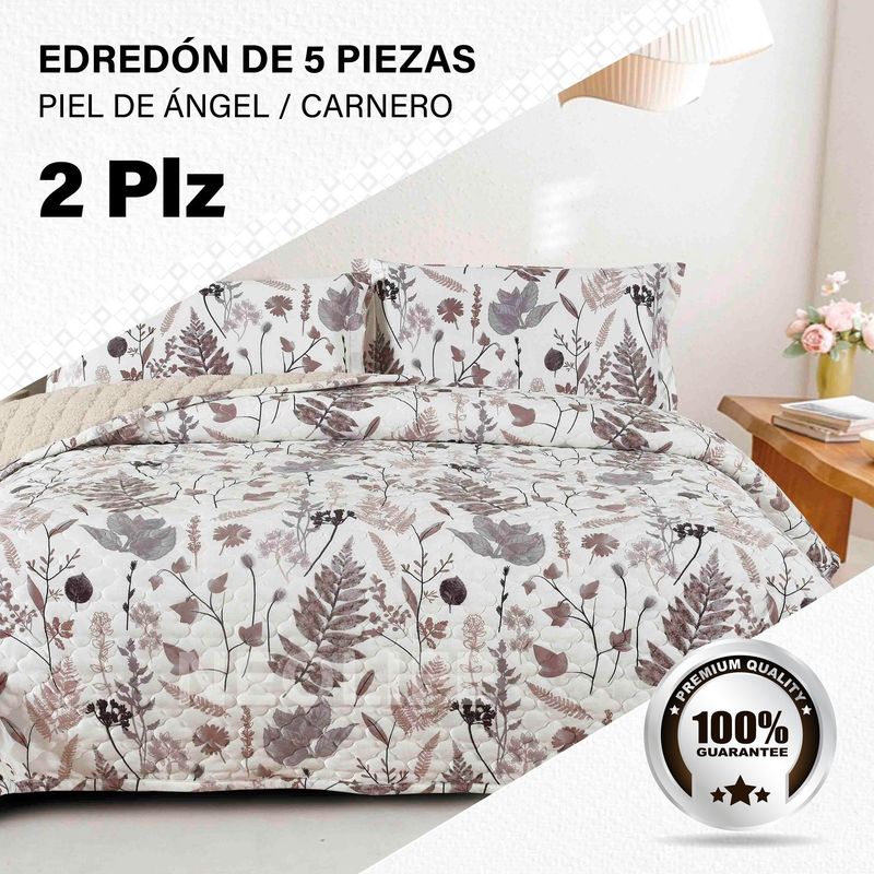 GENERICO - Edredón de Invierno 2 Plazas: 5 Piezas Premium, Confort Superior