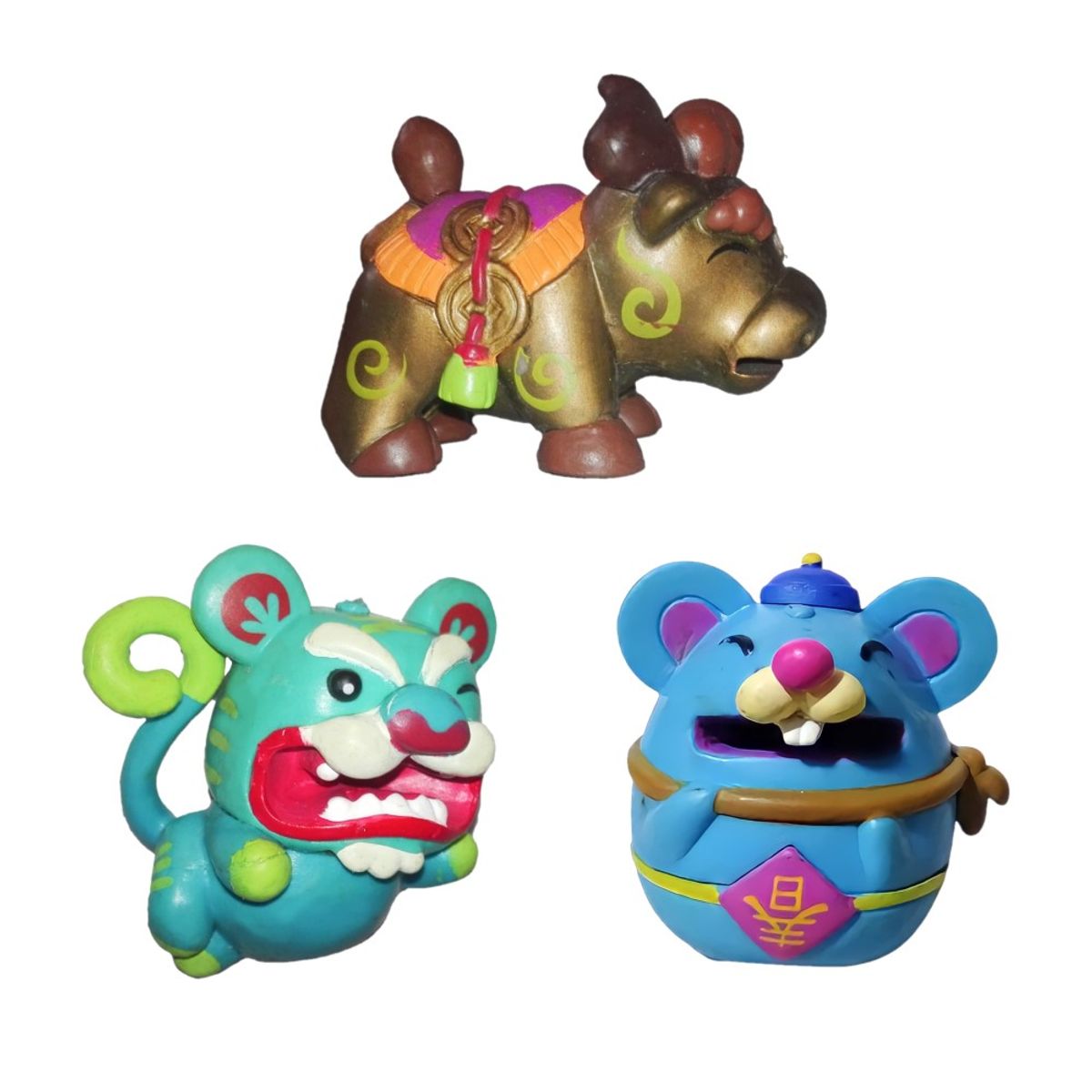 GENERICO - Set Llaveros Zoodiaco Chino Buey Tigre Rata 3pza Family Mart