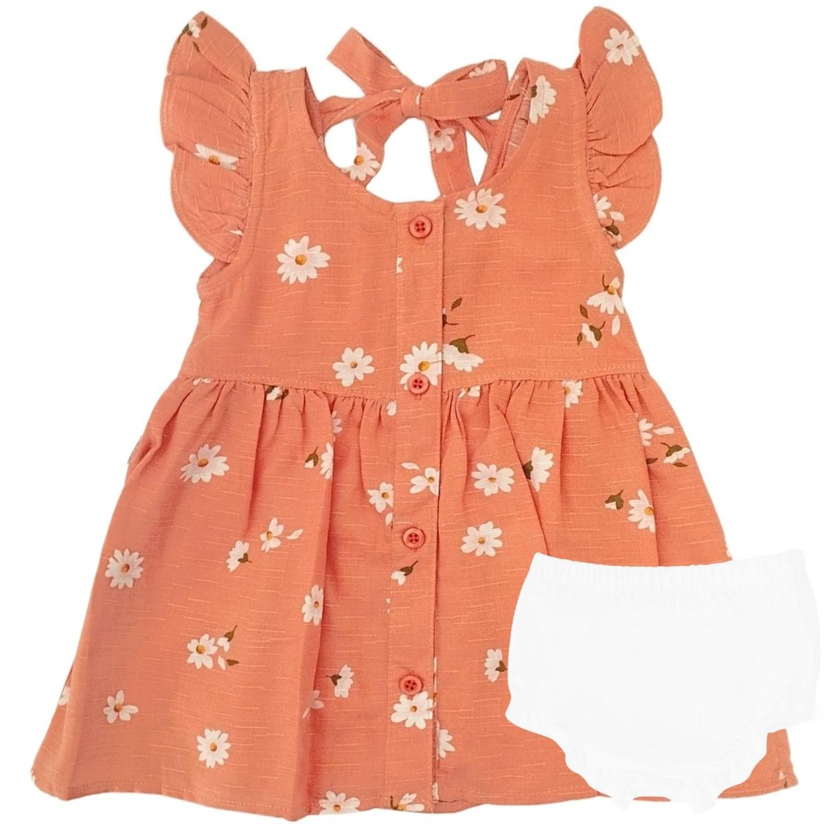 GENERICO - Vestido bebé - Lola - Flores - Melon