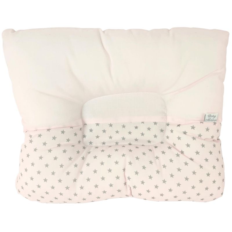 BABY MERINOS - Almohada Anti Cabeza Plana Estrellitas  Rosado.