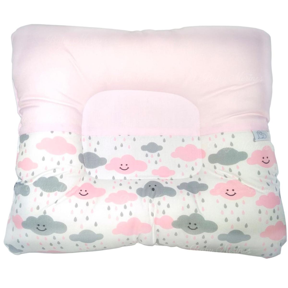 BABY MERINOS - Almohada Anti Cabeza Plana Nubes  Rosado