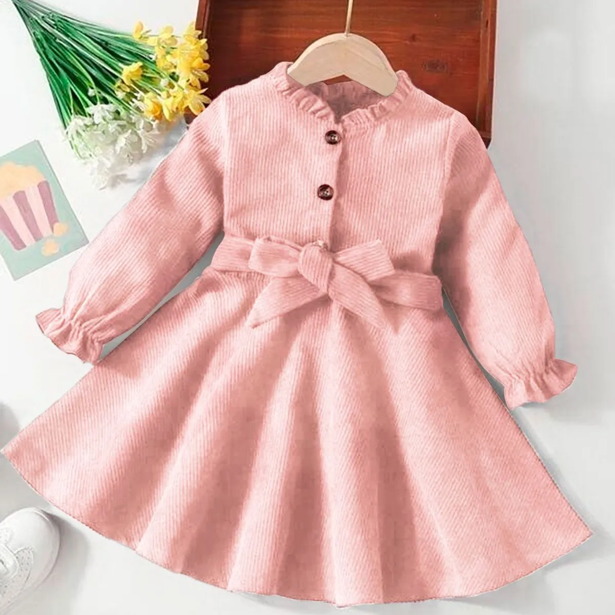 GENERICO - Vestido Palo Rosa Baby Corduroy