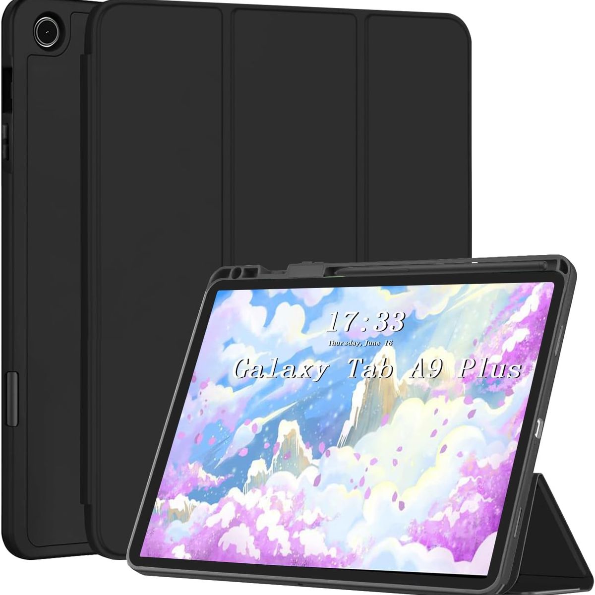FUNDAANTIGOLPES - Funda Smart con Porta Lapiz para Tablet Samsung tab A9 plus 11 Negro