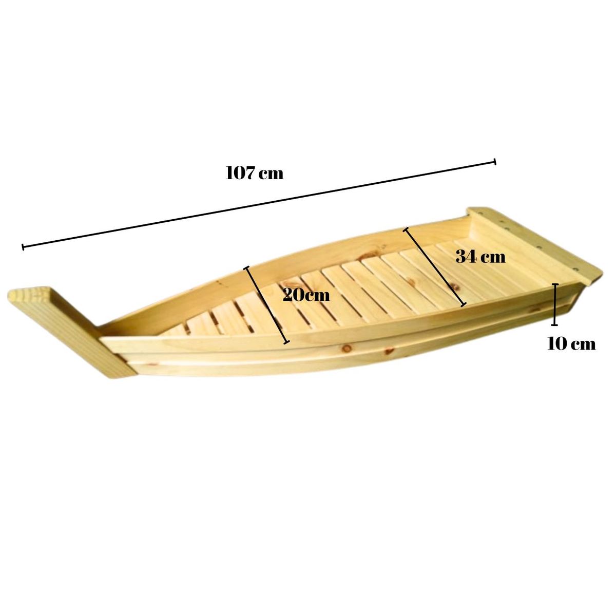 GENERICO - Barco Titanic de madera tipo bandeja en madera suchi comida marina