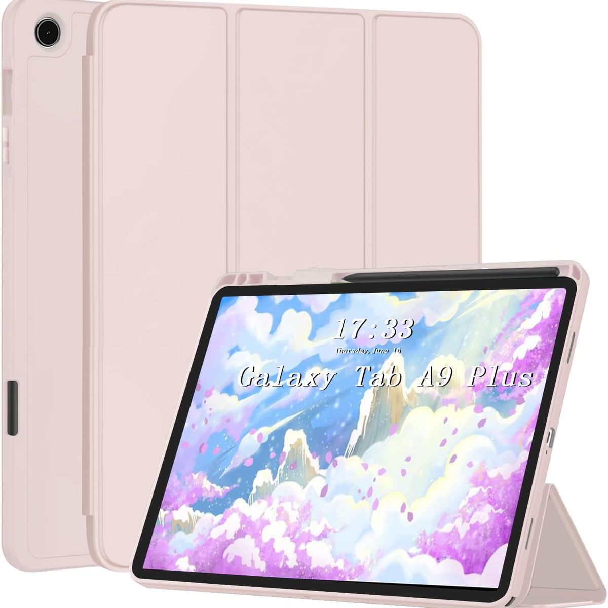 FUNDAANTIGOLPES - Funda Smart Porta Lapiz para Tablet Samsung tab A9 plus 11 Palo Rosa